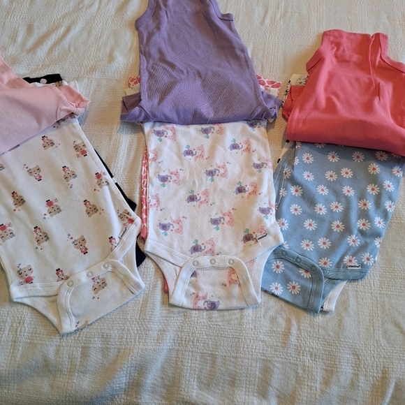 Gerber girls 12 months baby girl bundle 9 diaper shirts, body suits - Picture 6 of 7
